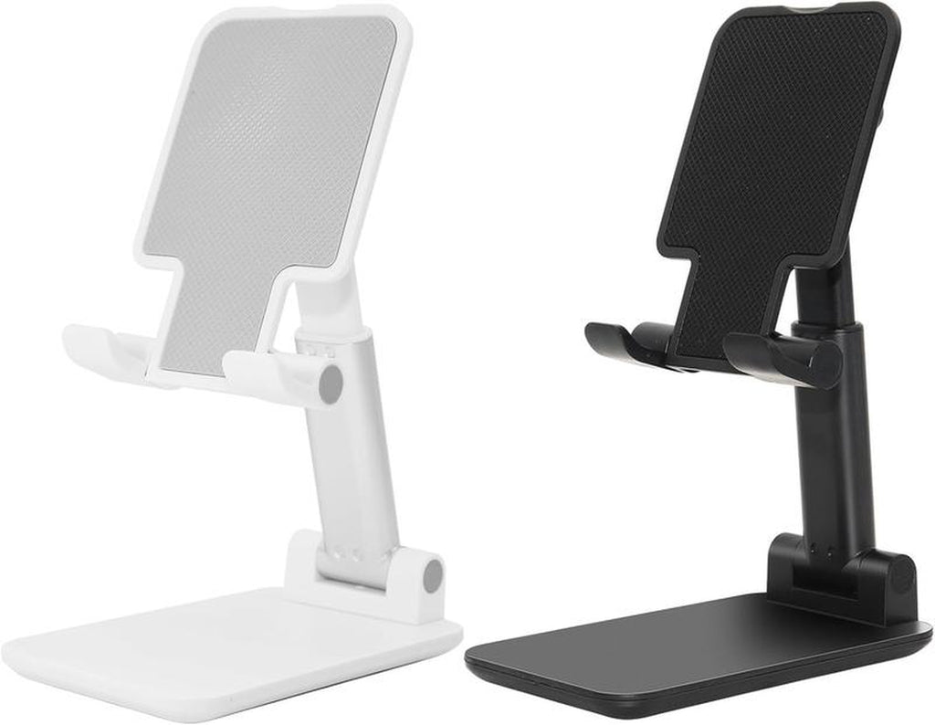 2 Pack Cell Phone Stand, Fully Adjustable Angle Height Phone Stand for Desktop, Foldable Phone Holder Compatible with All Phones 15 14 13 12 11 (Black and White)
