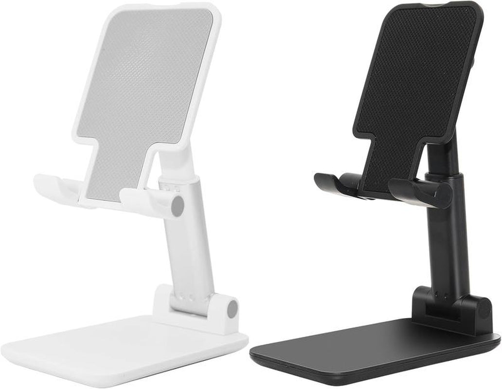 2 Pack Cell Phone Stand, Fully Adjustable Angle Height Phone Stand for Desktop, Foldable Phone Holder Compatible with All Phones 15 14 13 12 11 (Black and White)