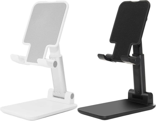 2 Pack Cell Phone Stand, Fully Adjustable Angle Height Phone Stand for Desktop, Foldable Phone Holder Compatible with All Phones 15 14 13 12 11 (Black and White)