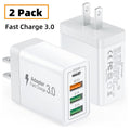 3 Pack USB C Wall Charger Block, 4Port PD+QC Fast Charge Power Adapter, Type C Charging Brick Cube Plug for Iphone 16 12 13 14 15 Pro Max Plus, XS/XR/X, Ipad/Airpods Pro, Samsung, Google, Tablet, Android(White)