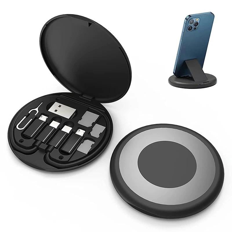 Multi USB Charging Cable Adapter Kit, Micro USB & Type C Data Cable Adapter Set with Storage Box, 60W Fast Charging Cable, Portable Mobile Phone Charging Accessories for Travel Smartphone Cellphone Electronic Charger Devices