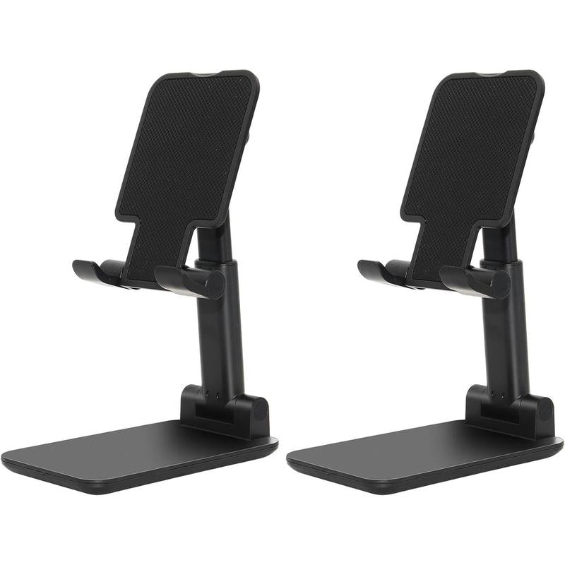2 Pack Cell Phone Stand, Fully Adjustable Angle Height Phone Stand for Desktop, Foldable Phone Holder Compatible with All Phones 15 14 13 12 11 (Black and White)