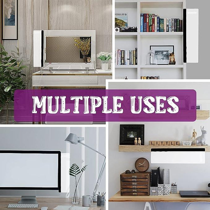 Office Desk Accessories 2Pcs Computer Monitor Memo Board Message Board Transparent Acrylic Side Panel Sticky Note Board Left and Right Computer Note Board Suitable for Women Work Form Home Office