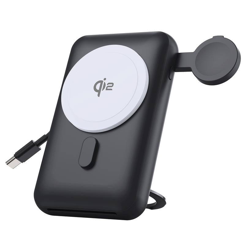Qi2 10000Mah MAGNETIC POWER BANK, 15W Bracket Ultra-Fast Charging,Sanity Charger,Magnetic Power Bank,Magnetic Phone Charger, Power Bank,2 Chargers 1 Phone, Foldable Charger Stand, Wireless Charger,Charging Pad, Slim Magsafe Wireless Charger, Cellura Re,