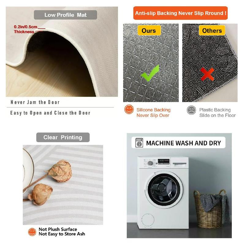 2 Counts Christmas Kitchen Rug Set, Santa Gingerbread Man Christmas Tree Dwarf Gnomes Pattern, Non-Slip Soft Low Height, Holiday Party Floor Mat Home Decor, Home Decor Rugs