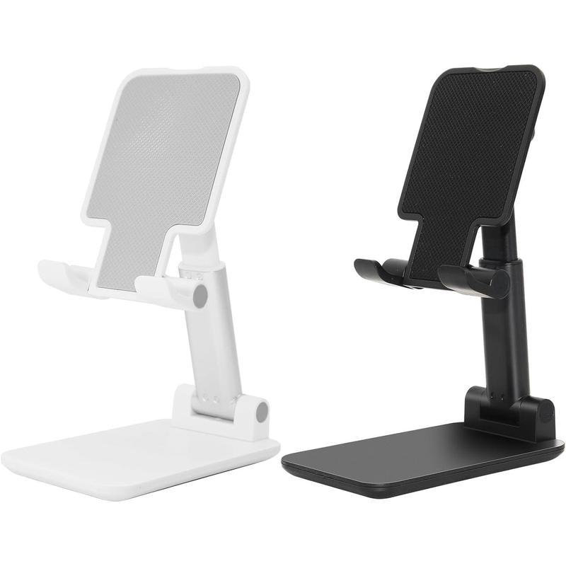 2 Pack Cell Phone Stand, Fully Adjustable Angle Height Phone Stand for Desktop, Foldable Phone Holder Compatible with All Phones 15 14 13 12 11 (Black and White)