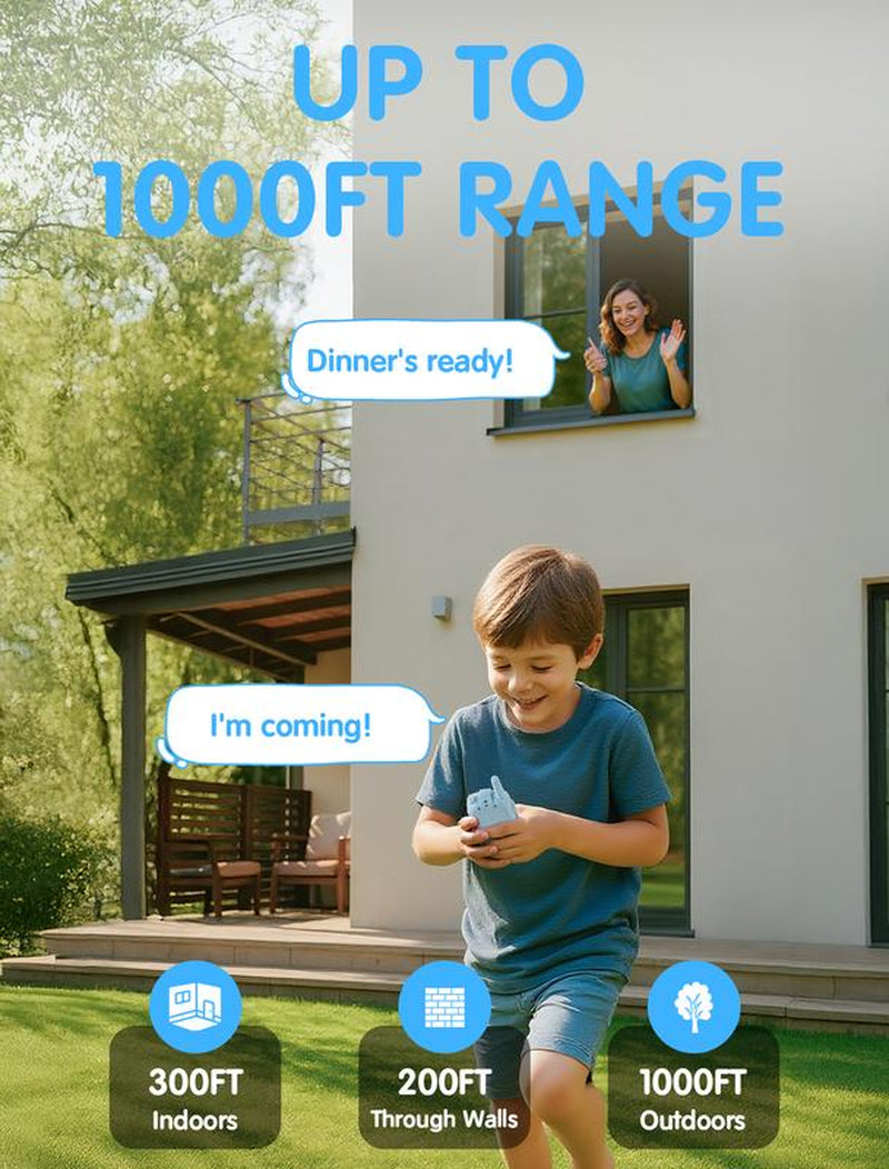 【 Fabeto】 Kids Video Walkie Talkies Toys 2 Pack Long Range Communication with Camera Ideal for 3-12 Year Olds Colorful Audio for Outdoor Indoor Play Holiday Christmas Gifts