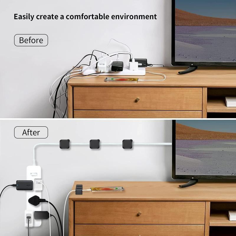 Cable Organizer, 3Counts Multifunctional Magnetic Cable Holder, Cable Management Clip, Cable Organizer for Home and Office Use, Desk Accessories, Home Decor